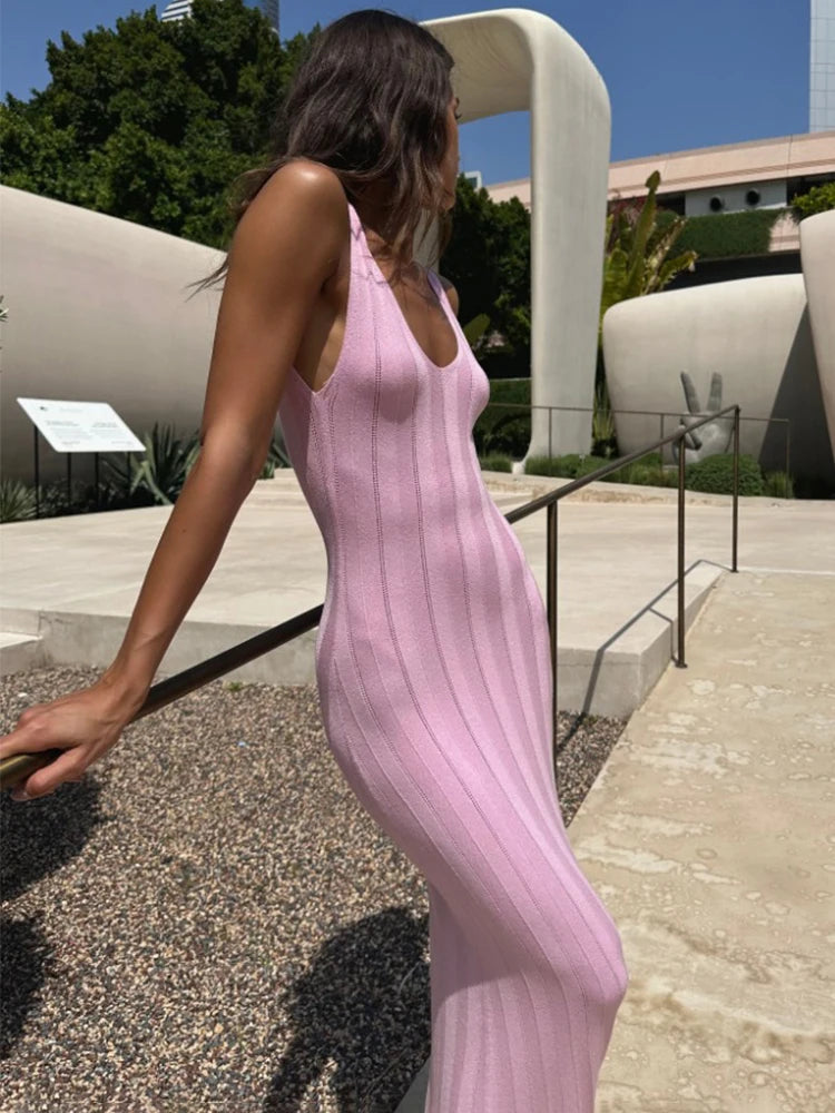 Camila Knit Backless Maxi Dress