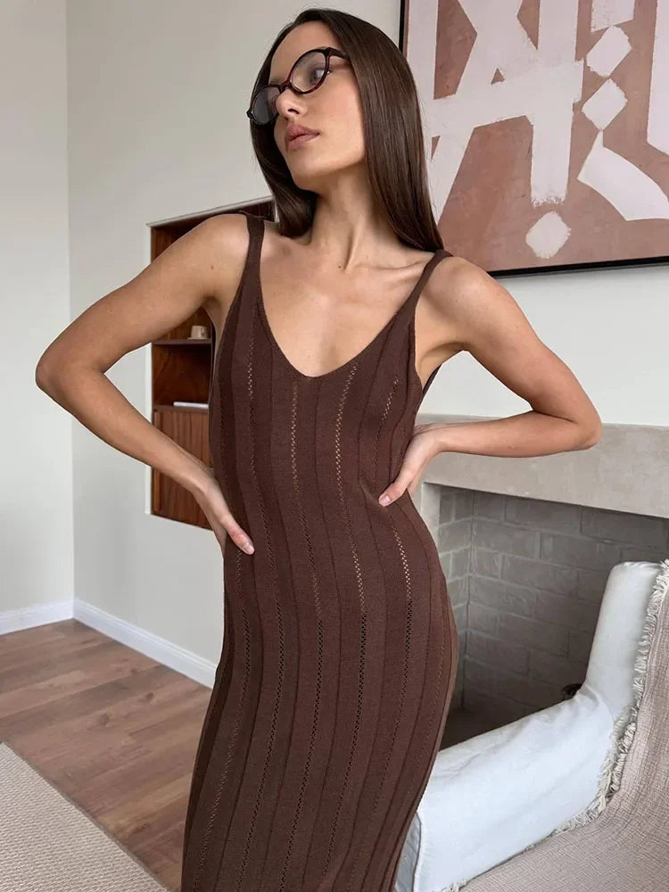Camila Knit Backless Maxi Dress